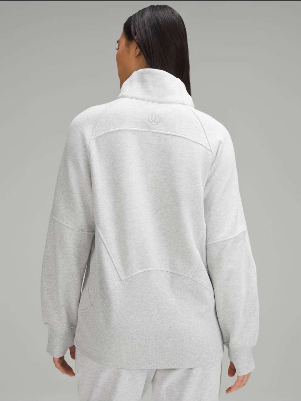 Lululemon Scuba Oversized Funnel Neck Half Zip Long M/L Heathered Grey NWT - Picture 2 of 6